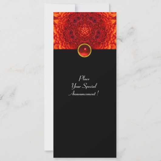 RED DAHLIA, RUBY, helder zwart Kaart (Achterkant)