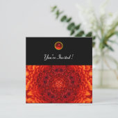 RED DAHLIA, RUBY, helder zwart Kaart (Staand voorkant)