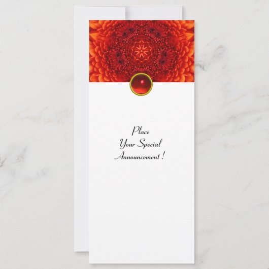 RED DAHLIA, RUBY, helder zwart wit Kaart (Achterkant)