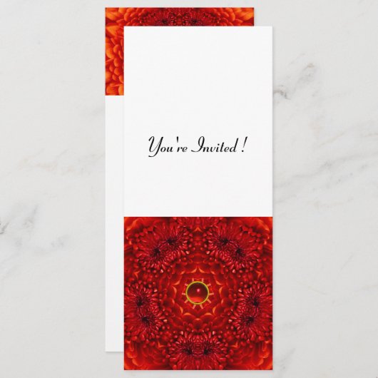 RED DAHLIA, RUBY, helder zwart wit Kaart (Voorkant / Achterkant)