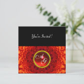 RED DAHLIA, RUBY-monogram, helder zwart Kaart (Staand voorkant)