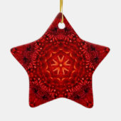 RED DAHLIA RUBY MONOGRAM Star Keramisch Ornament (Achterkant)