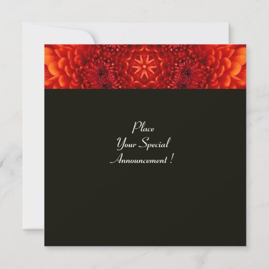 RED DAHLIA, TOPAZ-monogram, heldergeel Kaart (Achterkant)