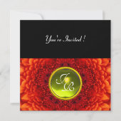 RED DAHLIA, TOPAZ-monogram, heldergeel Kaart (Voorkant)