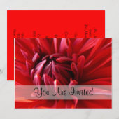 Red Dahlia u wordt uitgenodigd Kaart (Voorkant / Achterkant)