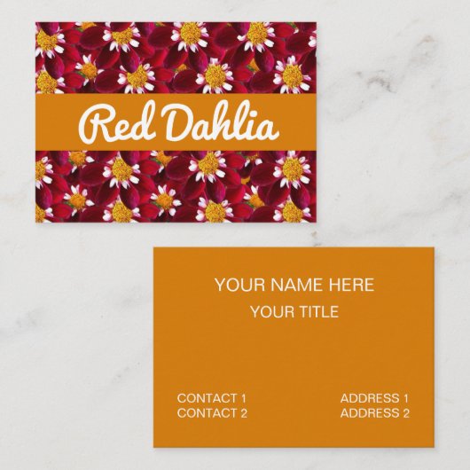 Red Dahlia Visitekaartje (Voorkant / Achterkant)