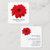Red Dahlia - White Vierkante Visitekaartje (Voorkant / Achterkant)