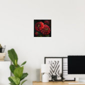 Red Dahlias Bloemenkunst Print Poster (Thuiskantoor)