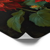 Red Dahlias Bloemenkunst Print Poster (Hoek)