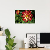 Red Dahlias Poster (Thuiskantoor)