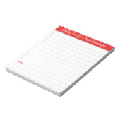 Red Daily Task Checklist - To-Do List Notitieblok (Linkerzijde)