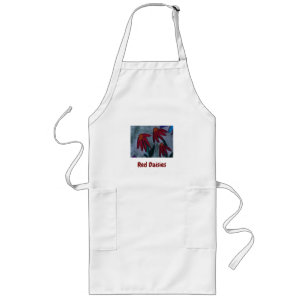 Red Daisies Apron Lang Schort