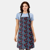 Red Daisies Apron Schort (Gedragen)