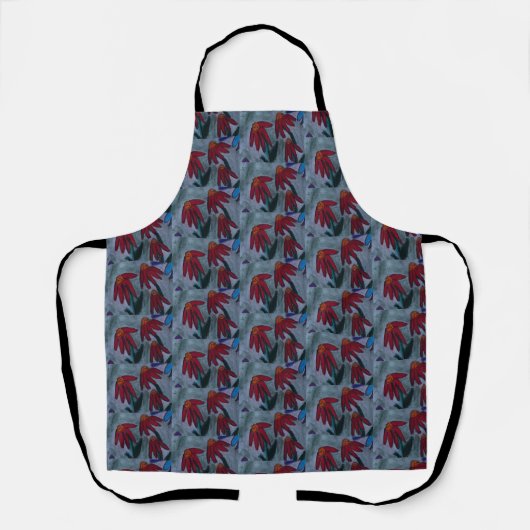 Red Daisies Apron Schort (Voorkant)