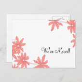 Red Daisies Change of Address Annountion Aankondigingskaart (Voorkant / Achterkant)