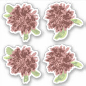 Red Daisies Lijst - 4x. Sticker (Voorkant)