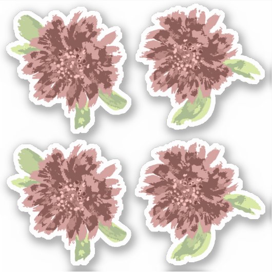 Red Daisies Lijst - 4x. Sticker (Voorkant)