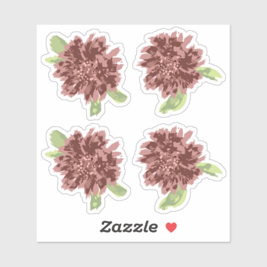 Red Daisies Lijst - 4x. Sticker (Vel)