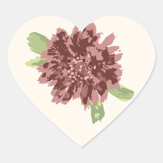 Red Daisies Lijst. Hart Sticker (Voorkant)