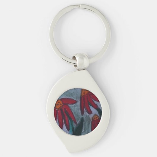 Red Daisies Metal Sleutelhanger (Voorkant)
