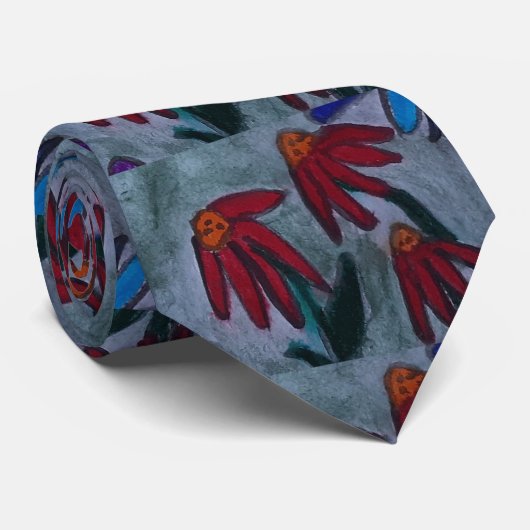 Red Daisies Stropdas (Opgerold)