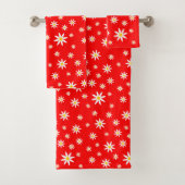 Red Daisy Bath-handdoekset Bad Handdoek (Insitu)