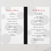 Red Daisy Black White Polka Dot Wedding Program (Achterkant)