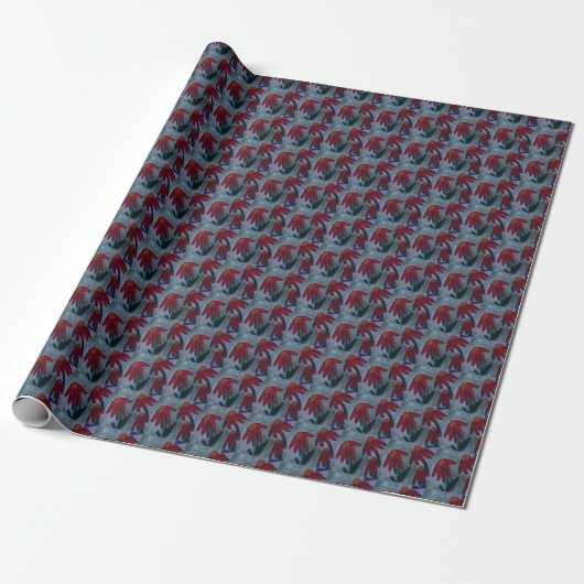 Red Daisy Cadeaupapier (Uitgerold)