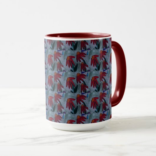 Red Daisy Coffee Mok (Voorkant rechts)