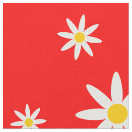 Red Daisy Fabric Stof