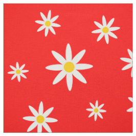 Red Daisy Fabric Stof