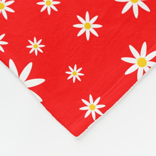 Red Daisy Fleece Blanket Deken (Hoek)