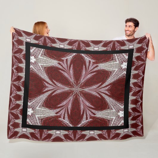 Red Daisy Fleece Deken (In situ)