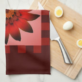 Red Daisy Flower #2 Kitchen Towel Theedoek (Quarter Fold)