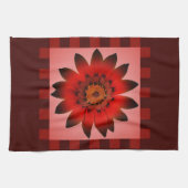 Red Daisy Flower #2 Kitchen Towel Theedoek (Horizontaal)