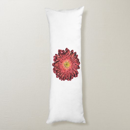 Red Daisy Flower Lichaamskussen (Achterkant (Verticaal))