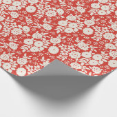Red Daisy Flower Painting Pattern Wrapping Paper Cadeaupapier (Hoek)