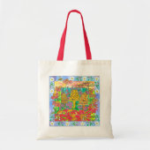 Red Daisy Flowers Honey Bee Tote Bag (Voorkant)