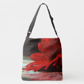 Red Daisy Gerbera Flower Crossbody Tas (Achterkant)