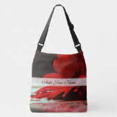 Red Daisy Gerbera Flower Crossbody Tas (Voorkant)