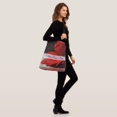 Red Daisy Gerbera Flower Crossbody Tas (Op model)