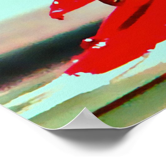 Red Daisy Gerbera Flower Poster (Hoek)