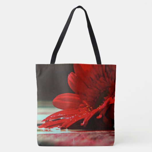 Red Daisy Gerbera Flower Tote Bag (Voorkant)