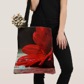 Red Daisy Gerbera Flower Tote Bag (Dichtbij)