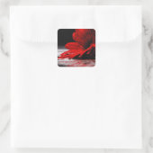 Red Daisy Gerbera Flower Vierkante Sticker (Tas)