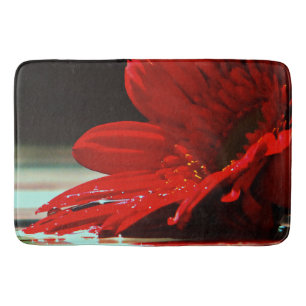 Red Daisy Gerbera Flowers Badmat