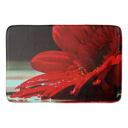 Red Daisy Gerbera Flowers Badmat (Voorkant)