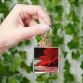 Red Daisy Gerbera Flowers Sleutelhanger (Hand)