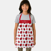 Red Daisy Ladybug Pattern - Gepersonaliseerd Schort (Insitu)