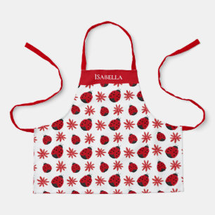 Red Daisy Ladybug Pattern - Gepersonaliseerd Schort